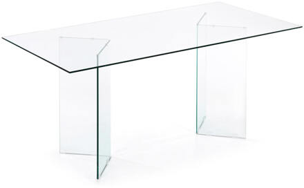 Kave Home Glazen Eettafel 'Burano', 200 x 90cm - 200 x 90 cm