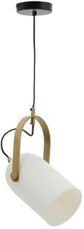 Kave Home Hanglamp 'Reisy' Matglas en messing Wit