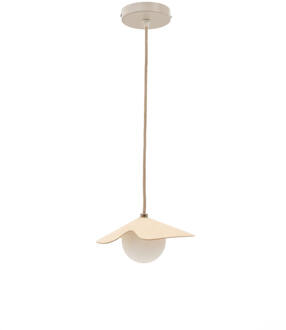 Kave Home Hanglamp 'Wilara' Eiken en glas Bruin