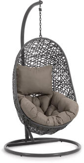 Kave Home Hangstoel 'Florina' Met standaard, kleur Antraciet Donkergrijs