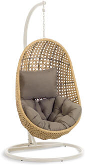 Kave Home Hangstoel met standaard 'Cira' kleur Naturel/Beige Naturel Beige