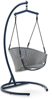 Kave Home Hangstoel 'Saliga' Rattan, kleur Donkerblauw