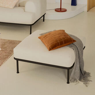 Kave Home Hocker 'Aurum' Chenille, kleur Ecru Ecru Through and Through