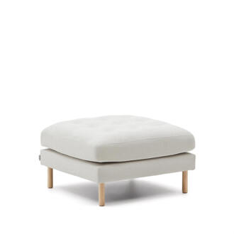 Kave Home Hocker 'Debra' Naturel poot, Chenille, kleur Beige