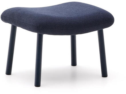 Kave Home Hocker 'Inari' Structuurstof, kleur Donkerblauw