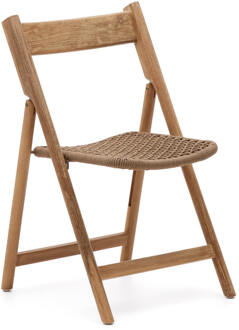 Kave Home Inklapbare Tuinstoel 'Dandara' Acaciahout en touw, kleur Beige