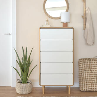 Kave Home Ladekast 'Anielle' Essen, Met 5 laden Naturel