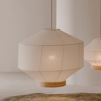 Kave Home Lampenkap 'Hila' Papier, Ø80cm Wit - 80 cm