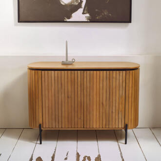 Kave Home Licia 2-deurs dressoir van massief mangohout en zwart Bruin