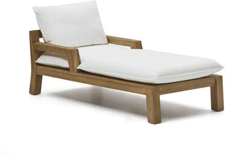 Kave Home Ligbed 'Forcanera' Teakhout Wit