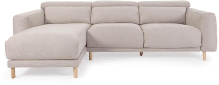 Kave Home Loungebank 'Singa' Links, Chenille, kleur Beige