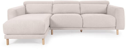 Kave Home Loungebank 'Singa' Links, Chenille, kleur Wit
