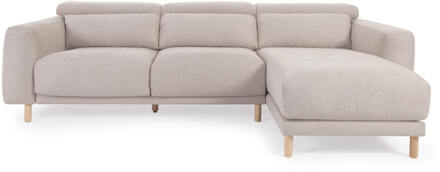 Kave Home Loungebank 'Singa' Rechts, Chenille, kleur Beige