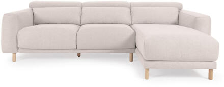 Kave Home Loungebank 'Singa' Rechts, Chenille, kleur Wit