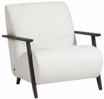 Kave Home Meghan fauteuil wit geschoren effect met massief