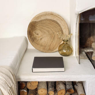 Kave Home Melya wandpaneel massief houten mungur Ø 48 cm Bruin