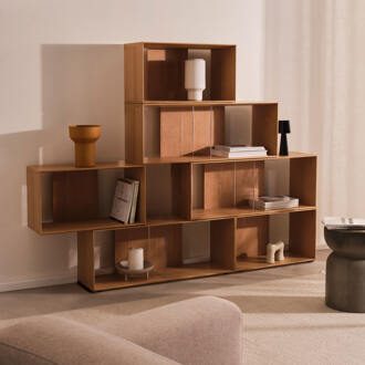 Kave Home Modulair Wandrek 'Litto' Eiken, 114 x 202 cm