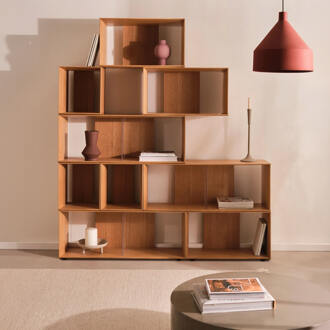 Kave Home Modulair Wandrek 'Litto' Eiken, 152 x 101cm Naturel