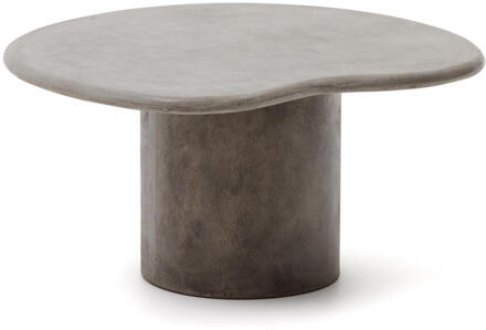 Kave Home Organische Salontafel 'Macarella' Beton, 83 x 77cm, kleur Grijs Lichtgrijs - 83 x 45 cm