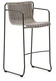 Kave Home Outdoor Barkruk 'Maurina' Touw en staal, kleur Grijs (zithoogte 75cm)