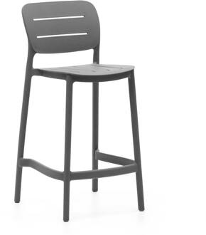Kave Home Outdoor Barkruk 'Morella' Stapelbaar, kleur Donkergrijs (zithoogte 65cm)