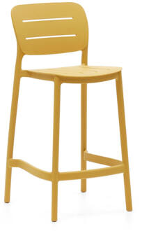 Kave Home Outdoor Barkruk 'Morella' Stapelbaar, kleur Mosterdgeel (zithoogte 65cm)