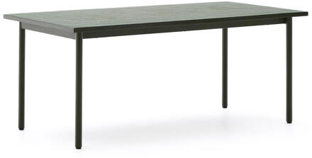 Kave Home Outdoor Eettafel 'Maurina' Cement en staal, 223 x 101cm, kleur Groen