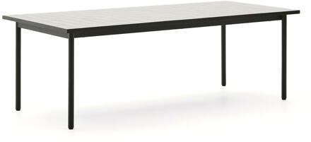 Kave Home Outdoor Eettafel 'Maurina' Cement en staal, 223 x 101cm, kleur Wit