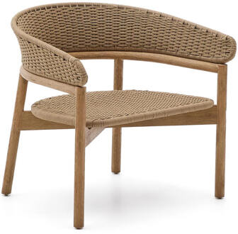Kave Home Outdoor Fauteuil 'Arinella' Acaciahout en geweven touw Beige