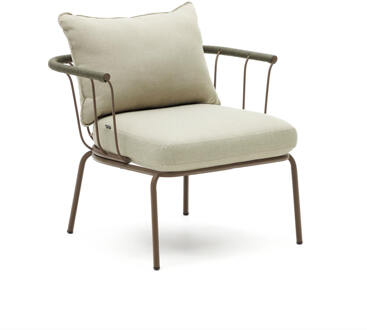 Kave Home Outdoor Fauteuil 'Salguer' Gevlochten touw en staal, kleur Beige