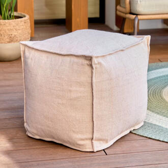 Kave Home Outdoor Poef 'Leeith' PET, kleur Beige