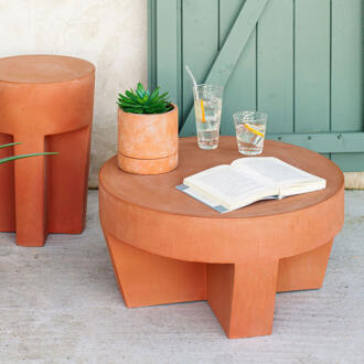 Kave Home Outdoor Salontafel 'Vilena' Ø60cm Roestbruin