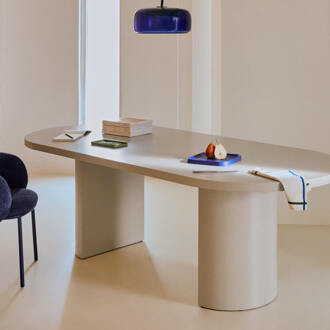 Kave Home Ovale Eettafel 'Nealy' 200 x 100cm, kleur Ecru Wit - 200 x 100 cm