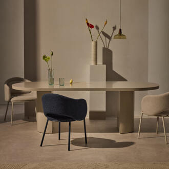 Kave Home Ovale Eettafel 'Nealy' 240 x 100cm, kleur Ecru Wit - 240 x 100 cm