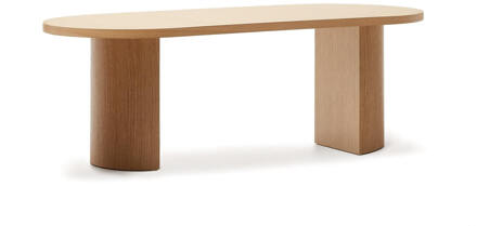 Kave Home Ovale Eettafel 'Nealy' Eikenfineer, 200 x 100cm - 200 x 100 cm