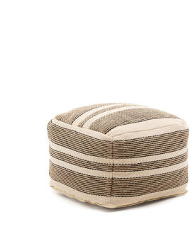 Kave Home Poef 'Aylin' Katoen en jute, kleur Beige