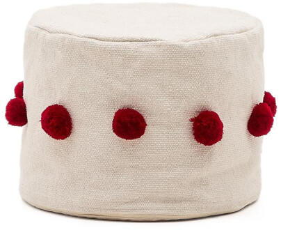 Kave Home Poef 'Manua' 40cm, kleur Beige/Rood