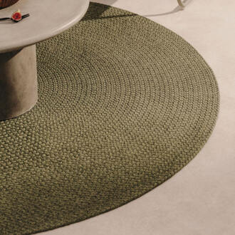 Kave Home Rond Vloerkleed 'Despas' 200cm, kleur Donkergroen - 200 cm