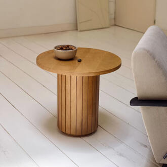Kave Home Ronde Bijzettafel 'Licia' Mangohout, 60cm Naturel - 60 cm