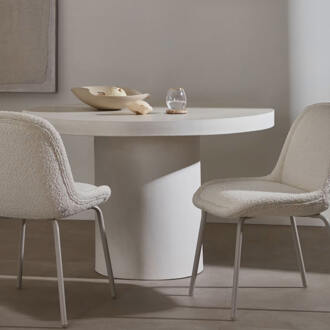 Kave Home Ronde Eettafel 'Aiguablava' Beton, 120cm, kleur Wit - 120 cm