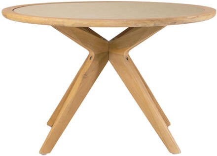 Kave Home Ronde Eettafel 'Julieta' Massief Acacia / Polycement, 120cm, kleur Beige - 120 cm