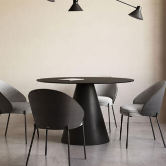 Kave Home Ronde Eettafel 'Wilshire' Glas en metaal, 120cm - 120 cm