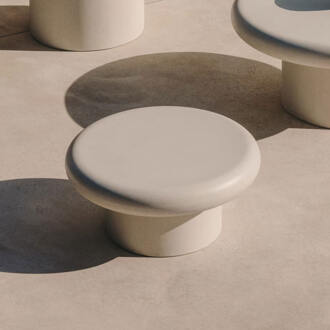 Kave Home Ronde Salontafel 'Addaia' Cement, 66cm Wit - 66 cm