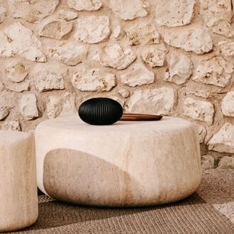 Kave Home Ronde Salontafel 'Drasi' Travertinlook, 90cm - 90 cm