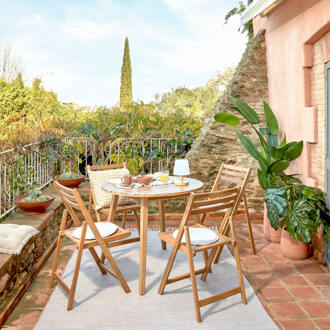 Kave Home Ronde Tuintafel 'Vilma' Acaciahout, Ø90cm Naturel - 90 cm