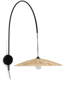 Kave Home Rosella-wandlamp in natuurlijke raffia Bruin