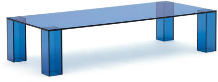 Kave Home Salontafel 'Adularia' Glas, 140 x 60cm, kleur Blauw