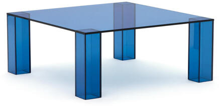 Kave Home Salontafel 'Adularia' Glas, 85 x 85cm, kleur Blauw - 85 x 85 cm
