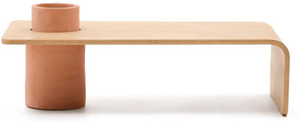 Kave Home Salontafel 'Olaria' Terracotta en eiken, 110 x 60cm