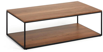 Kave Home Salontafel 'Yoana' Walnoot en metaal, 110 x 60cm - 110 x 60 cm